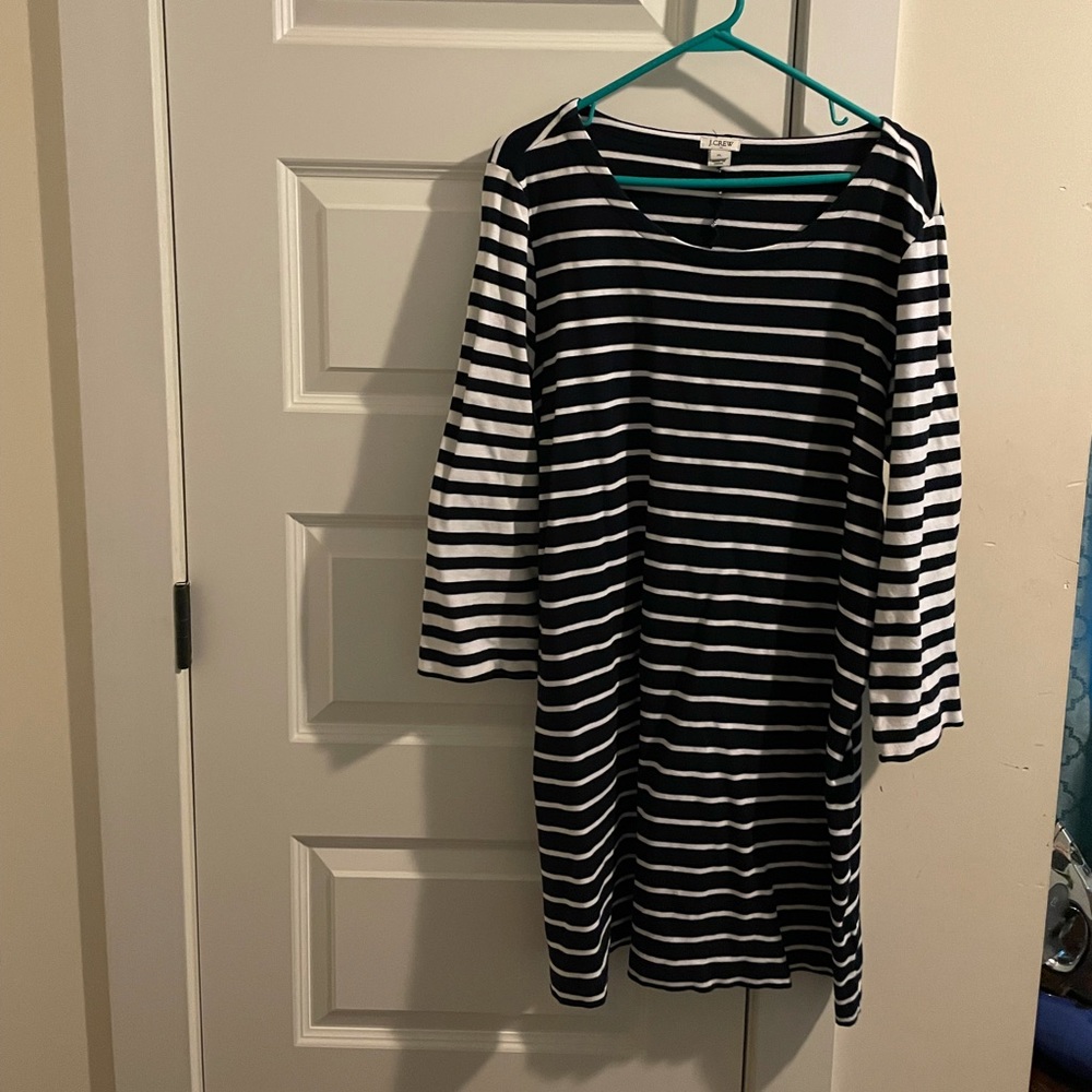 J Crew blue and white striped dress